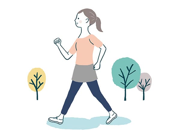 ウォーキングする女性イラスト