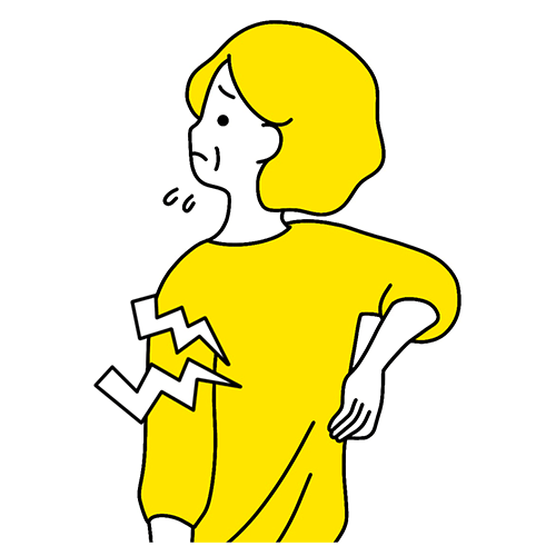 ぎっくり背中の女性イラスト
