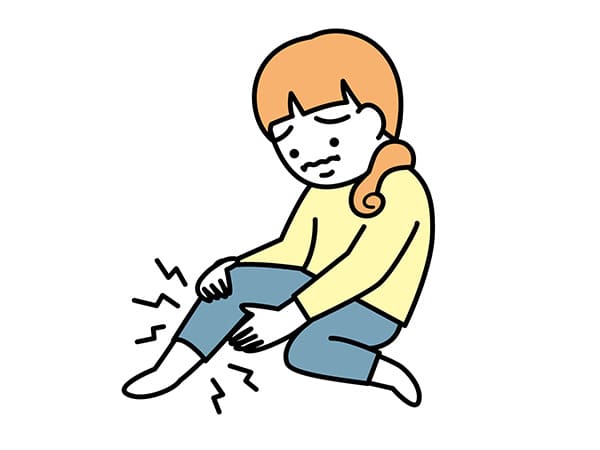 足がしびれている女性のイラスト